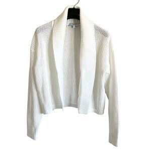 J. Society Cotton White Crochet Shrug Cardigan Women's Size XS